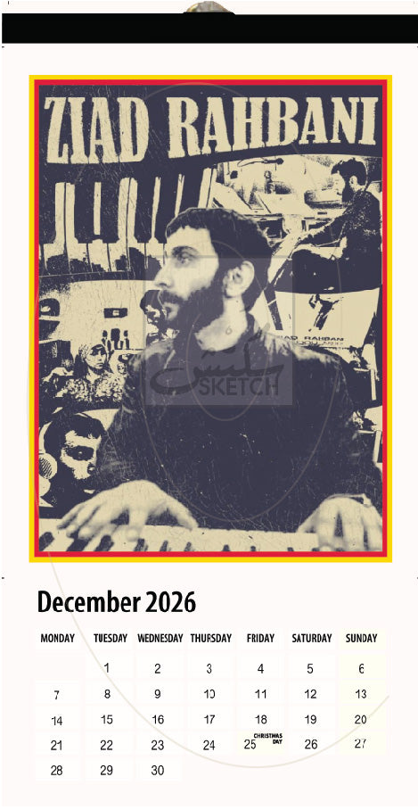 Calendar 2026 Ziad Rahbani - رزنامة ٢٠٢٦ زياد الرحباني